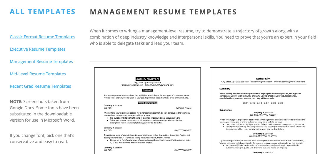 ATS friendly resume summary templates